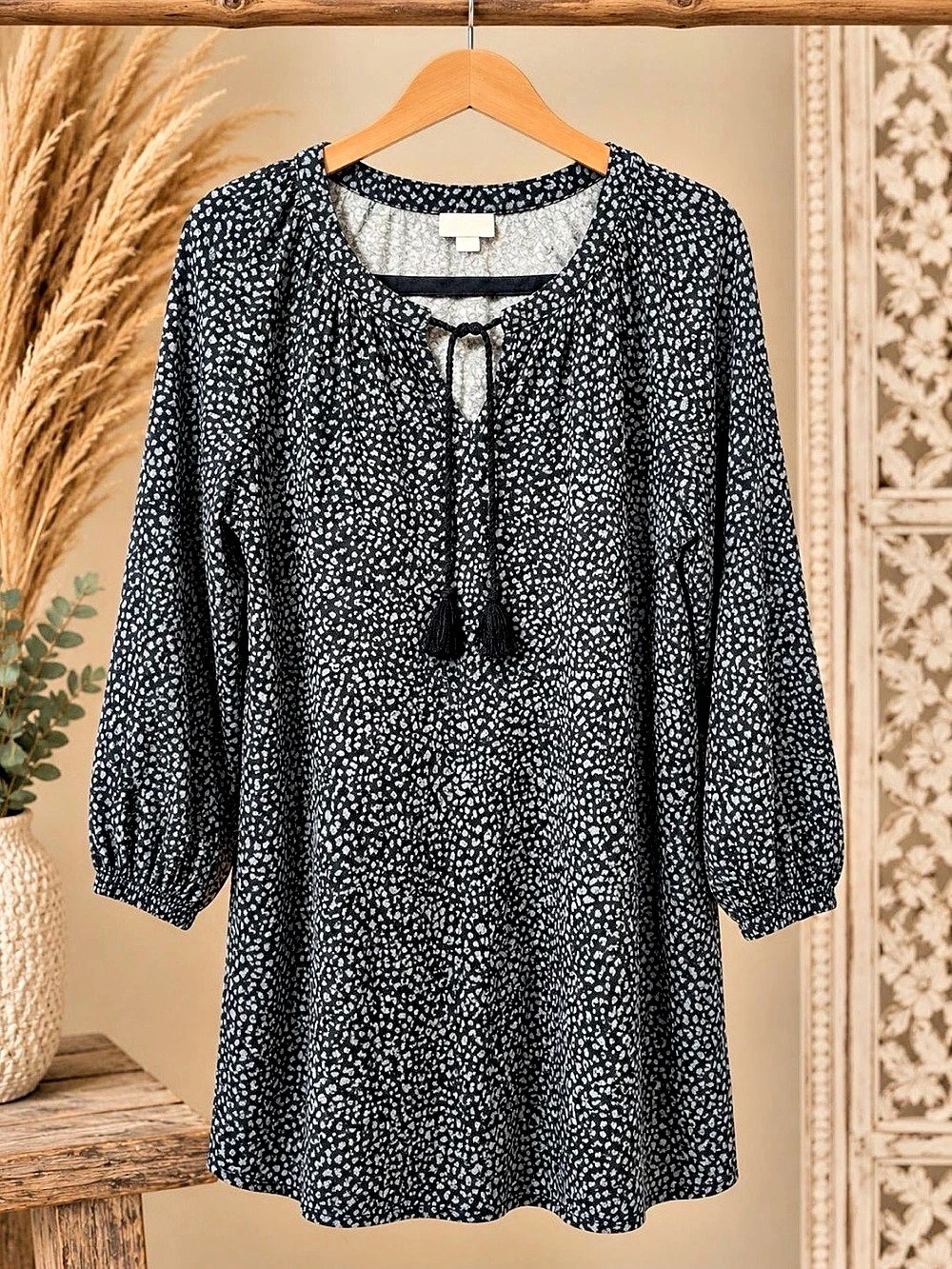 BILLY T Animal Print Long Sleeve Mini Dress NWT